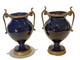 Paire De Vases Ancien S&egrave;vres Porcelaine Bleu Et Bronze Ormolu