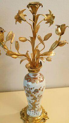 Paire de Vases en Porcelaine de Chine Sanson Montés Bronze d'époque Napoléon III