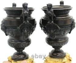 Paire de Vasques Vases Cassolettes d'époque Napoleon III -en Bronze doré 19ème