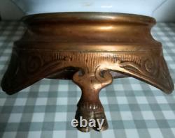 Paire de belles lampes à pétrole 19ème Napoléon III Faïence Bronze Laiton CA51