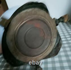 Paire de belles lampes à pétrole 19ème Napoléon III Faïence Bronze Laiton CA51