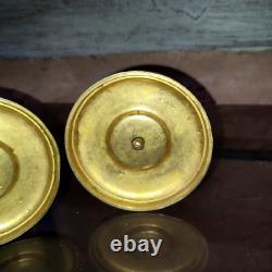 Paire de bougeoir bronze émaillé Napoleon III cloisonné Carquois