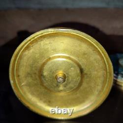 Paire de bougeoir bronze émaillé Napoleon III cloisonné Carquois