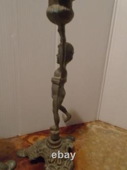 Paire de bougeoirs anciens en bronze doré époque Napoléon III (vers 1850-1880)