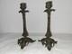 Paire De Bougeoirs Bronze Doré. Chandeliers 1900 Style Napoléon Iii