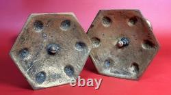 Paire de bougeoirs en bronze doré signés Alfred Daubrée, Napoléon III