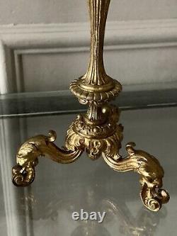 Paire de bougeoirs / flambeaux en bronze doré époque Napoleon III