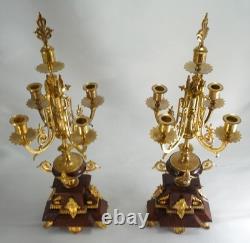 Paire de candélabres Napoléon III chandeliers bronze candelabras pendule clock