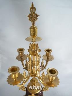 Paire de candélabres Napoléon III chandeliers bronze candelabras pendule clock