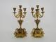 Paire De Cand&eacute;labres &agrave; 4 Branches Bronze Et Marbre Style Napol&eacute;on Iii. Xix&egrave;me