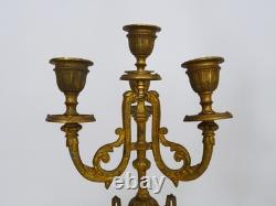 Paire de candélabres à 4 branches bronze et marbre style Napoléon III. XIXème