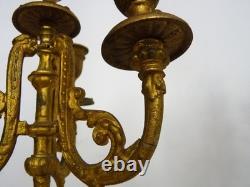 Paire de candélabres à 4 branches bronze et marbre style Napoléon III. XIXème