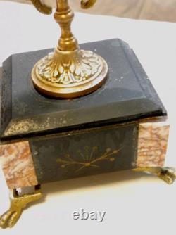 Paire de candélabres anciens style Napoléon III 5 branches bronze doré et m