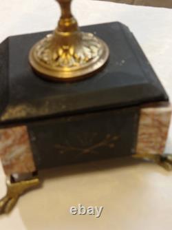 Paire de candélabres anciens style Napoléon III 5 branches bronze doré et m