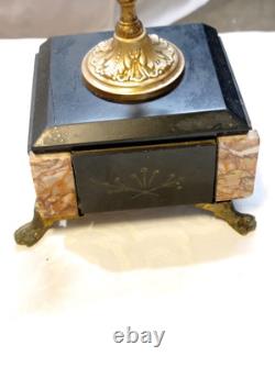 Paire de candélabres anciens style Napoléon III 5 branches bronze doré et m