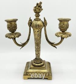 Paire de candélabres bronze doré style Louis XVI Napoléon III XIXème