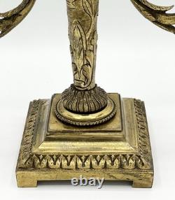 Paire de candélabres bronze doré style Louis XVI Napoléon III XIXème