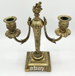 Paire de candélabres bronze doré style Louis XVI Napoléon III XIXème