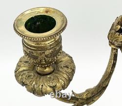 Paire de candélabres bronze doré style Louis XVI Napoléon III XIXème