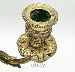 Paire de candélabres bronze doré style Louis XVI Napoléon III XIXème