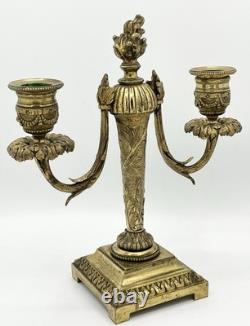Paire de candélabres bronze doré style Louis XVI Napoléon III XIXème