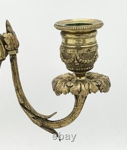 Paire de candélabres bronze doré style Louis XVI Napoléon III XIXème