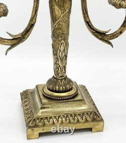 Paire de candélabres bronze doré style Louis XVI Napoléon III XIXème
