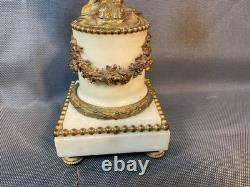 Paire de candélabres en bronze doré et marbre époque Napoléon III satyre