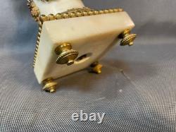 Paire de candélabres en bronze doré et marbre époque Napoléon III satyre