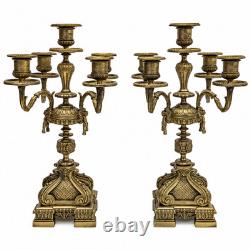 Paire de candélabres en bronze doré napoléon III