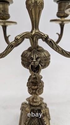 Paire de candélabres en bronze doré napoléon III