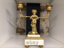 Paire de chandeliers Faunes Bacchus