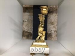 Paire de chandeliers Faunes Bacchus