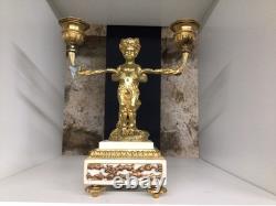 Paire de chandeliers Faunes Bacchus