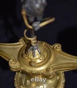 Paire de chandeliers, bouts de table, décor aux hérons, Napoleon III