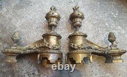 Paire de chenets bronze Napoléon III