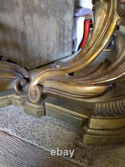 Paire de chenets en bronze Louis XV bronze doré Napoleon 3