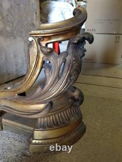 Paire de chenets en bronze Louis XV bronze doré Napoleon 3