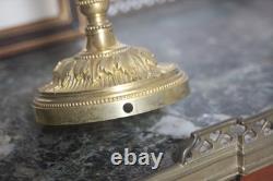 Paire de flambeaux en bronze doré Napoléon III, dans le goût Louis XVI