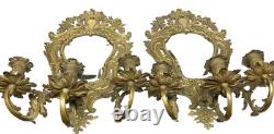 Paire de grandes APPLIQUES MIROIRS en bronze Napoléon III XIXème