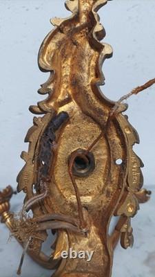 Paire de grandes appliques en bronze Napoléon III
