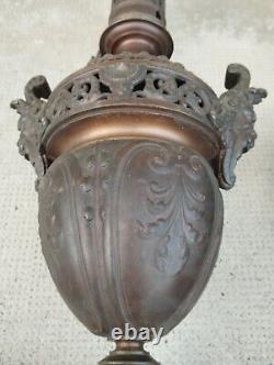 Paire de lampe à huile bronze satyre FAUNE électrifié empire Napoléon III LAMP