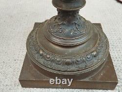 Paire de lampe à huile bronze satyre FAUNE électrifié empire Napoléon III LAMP