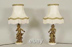 Paire de lampes en bronze Napoléon III signées Moreau