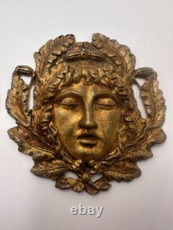 Paire de mascarons décoratifs en bronze XIXe éléments de meubles