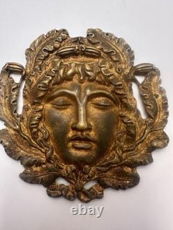 Paire de mascarons décoratifs en bronze XIXe éléments de meubles
