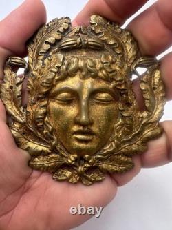 Paire de mascarons décoratifs en bronze XIXe éléments de meubles
