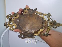 Paire de miroirs anciens en bronze doré Angelots Style Napoléon III