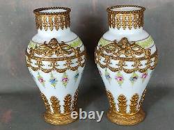 Paire de vase Sèvres bronze doré Empire