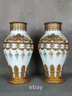 Paire de vase Sèvres bronze doré Empire